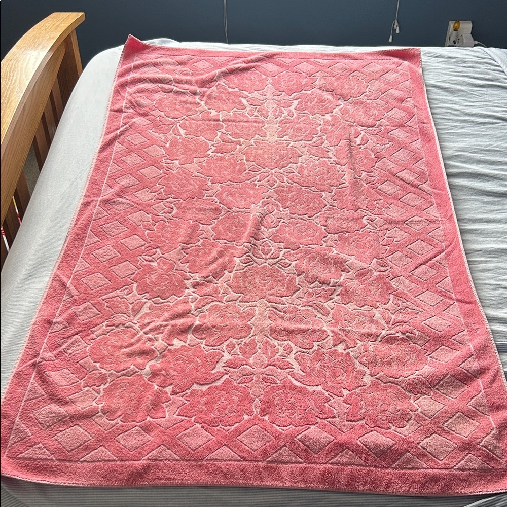 Vintage Pink Floral Towel